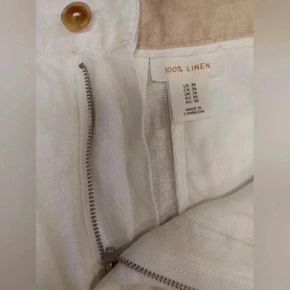 C&C California NWT 100%  Linen White Cargo Shorts Size 36 - Picture 6 of 7